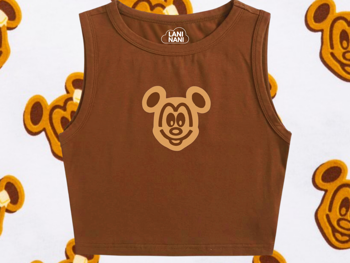 Mouse Waffle Crop Tank