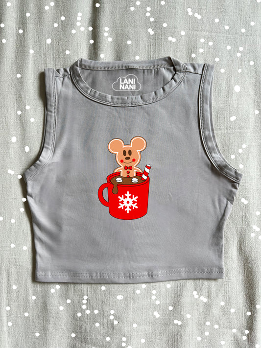 Gingerbread Hot-Cocoa Crop Tank