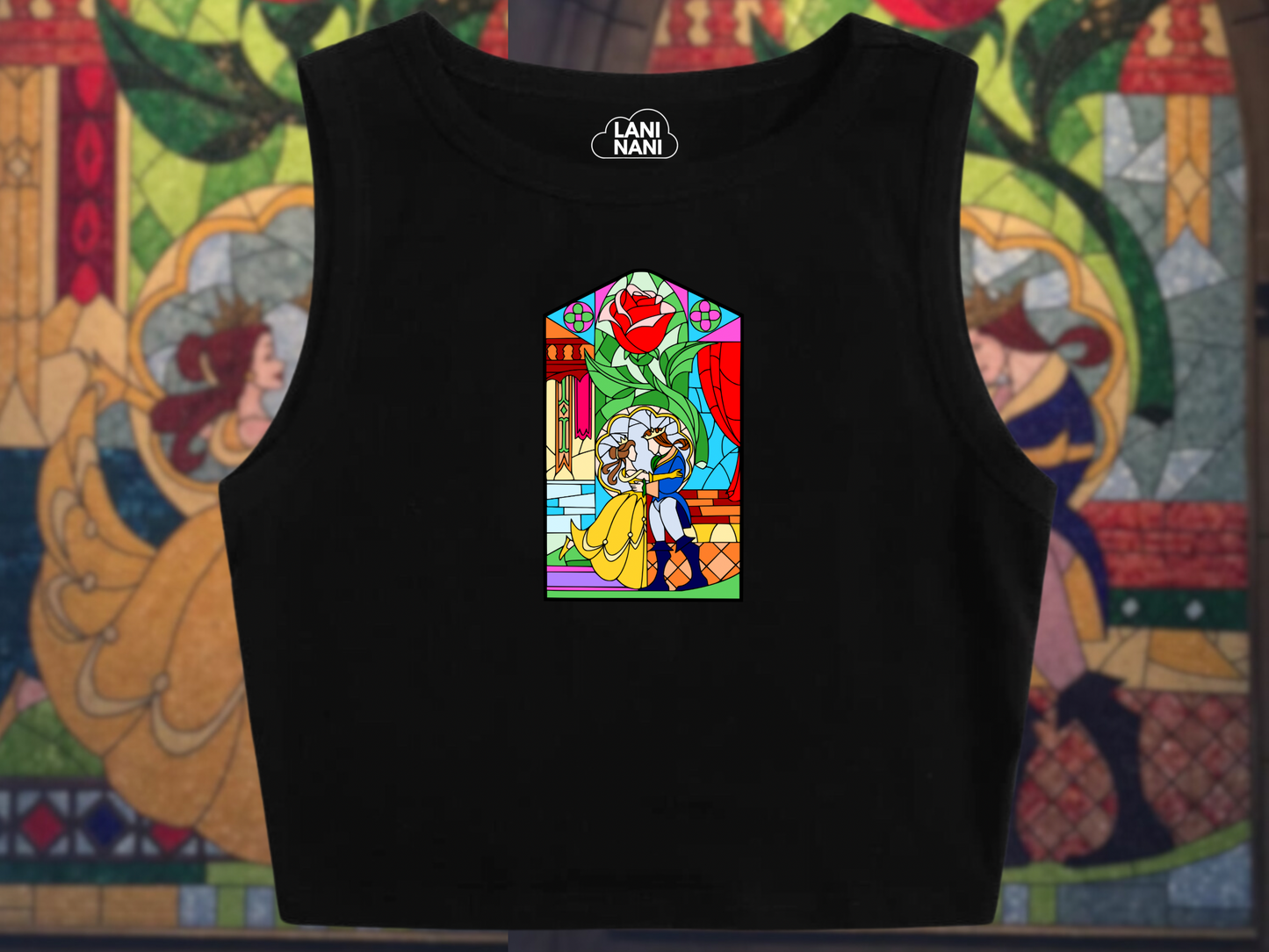 Beauty & the Beast Stained Glass Crop Tank