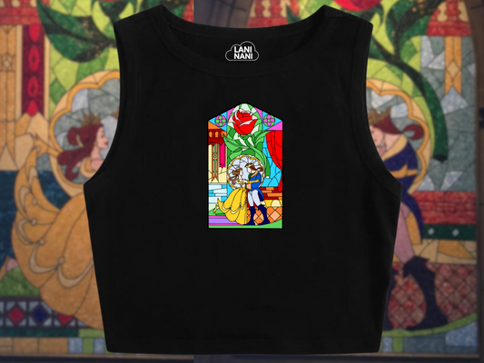 Beauty & the Beast Stained Glass Crop Tank