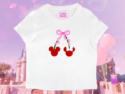 Magical Coquette Cherries Baby Tee - Crop Tank