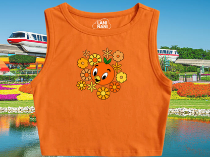 Orange Bird Crop Tank