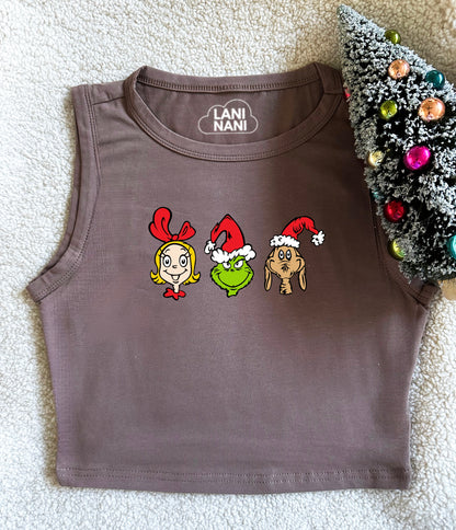 Merry Grinchmas Friends Crop Tank