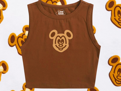 Mickey Waffle Crop Tank